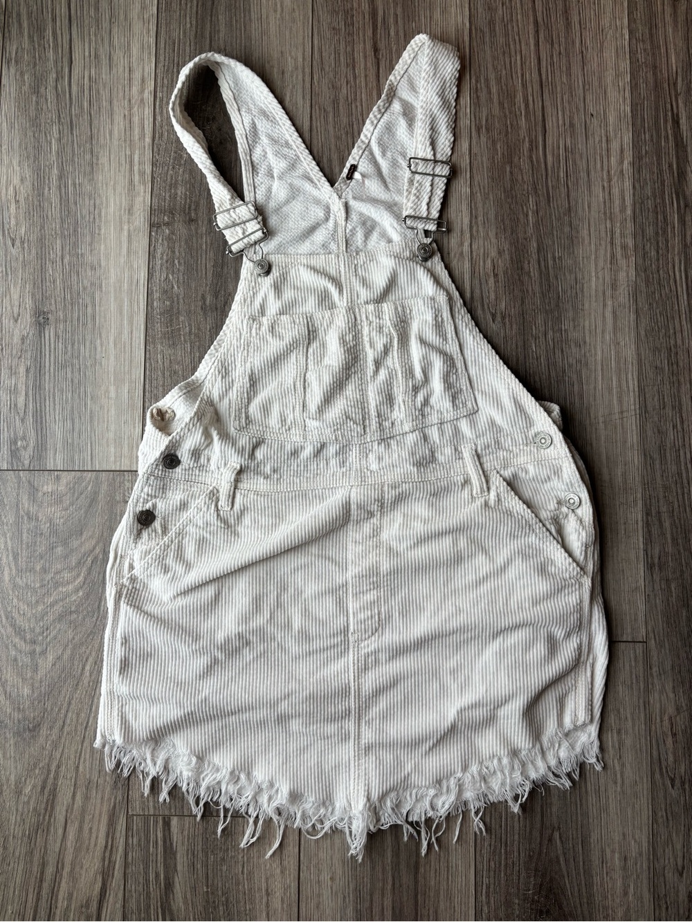 Free People Cream Corduroy Overall Skirt